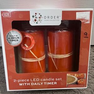 Orange LED Candle Set